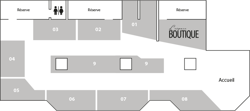 Les espace d'exposition de la galerie